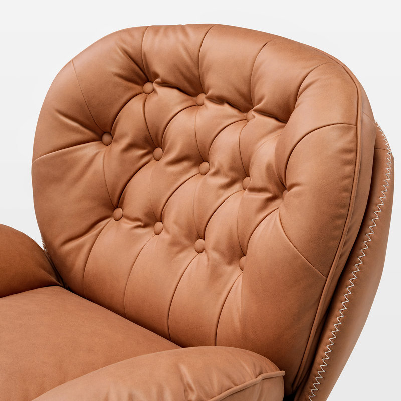Méridienne moderne pivotante, Similicuir brun