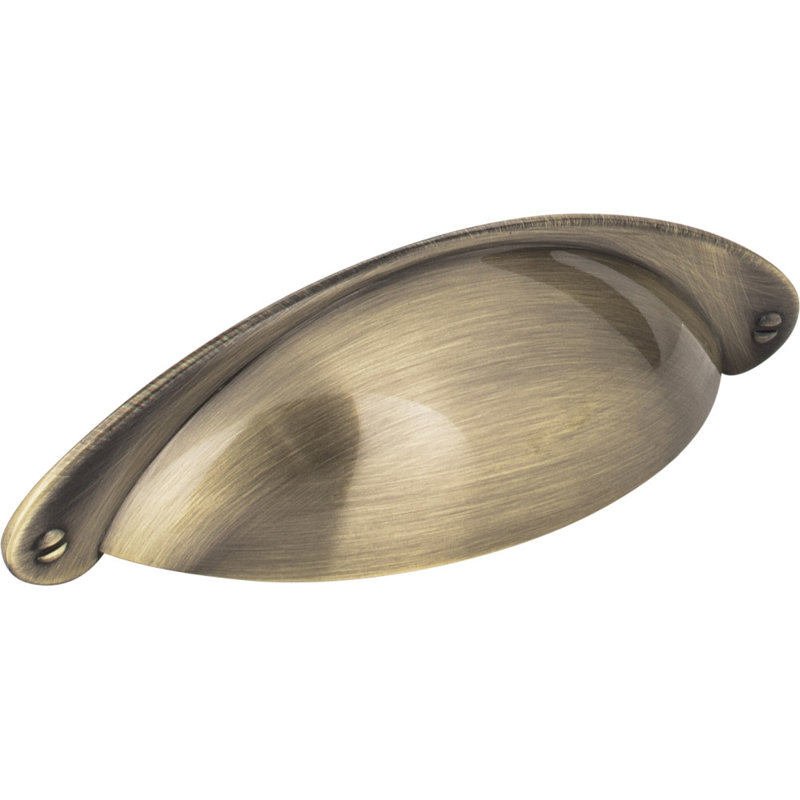 Lyon Cup / Bin Pull, Brushed Antique Brass