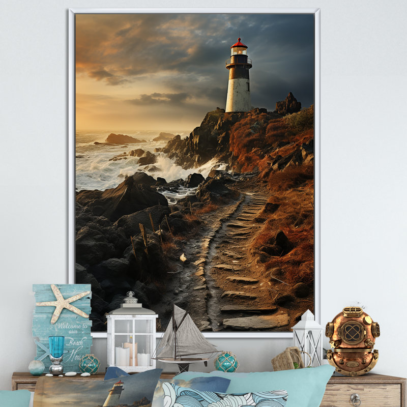Phare Moody Scenery I, Cadre flottant blanc, H 44 po x l 34 po x P 1,5 po