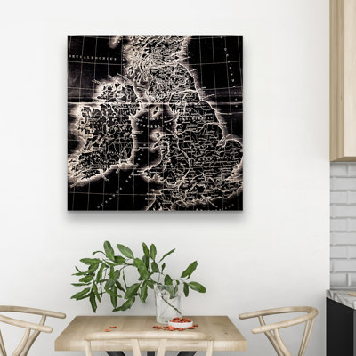 Roman britain maps - 32"x32" art on canvas