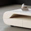 Table basse blanche et bois manufacturé blanc