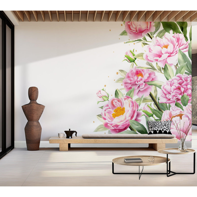 Papier peint de qualité supérieure - Élégance florale, L 96 po x l 120 po
