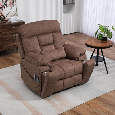 4 Motors Power Recliner Chair Oversized Electric Lift Chair with Massage, Heat, Hidden Cupholders, Adjustable Headrest and 180° Infinite Reclining