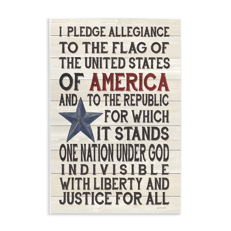 «Pledge of Allegiance», reproduction d'impression sur toile, H 15 po x l 10 po