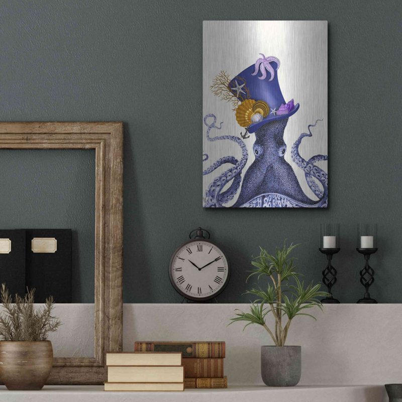 " Octopus Nautical Hat " by Fab Funky, 12" W x 16" H