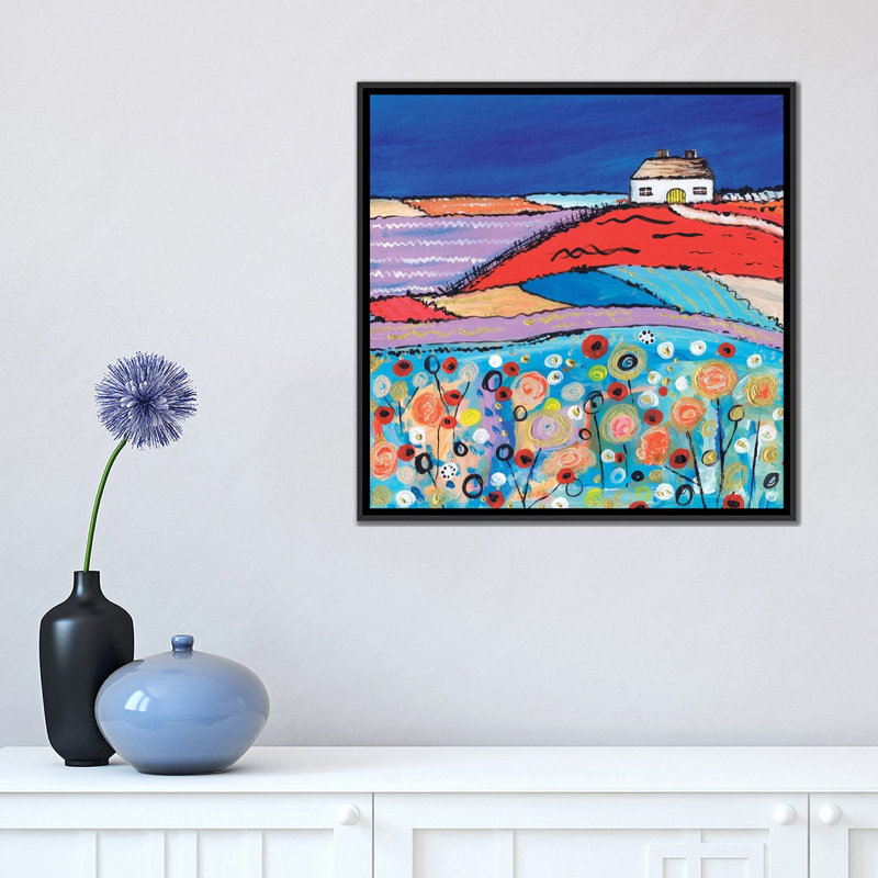 « home doux home », reproduction d’impression sur toile, H 18 po x l 18 po x P 1,5 po, Toile avec cadre noir, Pas de tapis