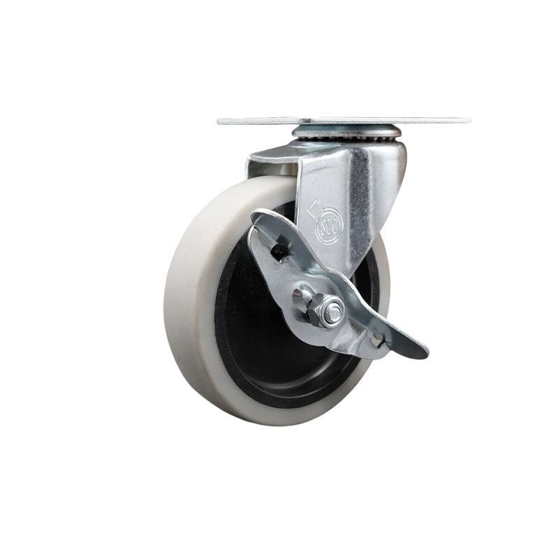 Roulettes pivotantes en caoutchouc thermoplastique avec frein