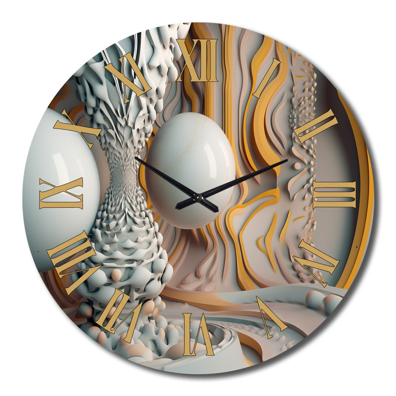 Horloge murale Fractal Futuristic Architecture VI, Très grand