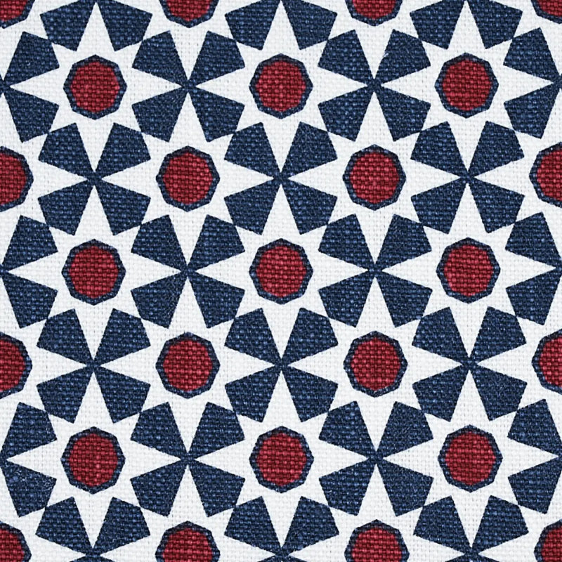 Tissu Serendipity, Marine / Rouge