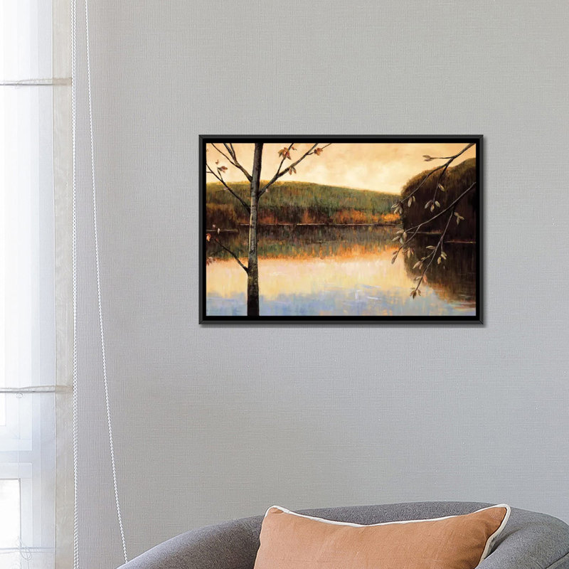 « from the lakeshore », reproduction d’art sur toile, H 18 po x l 26 po x P 1,5 po, Toile avec cadre noir, Pas de tapis