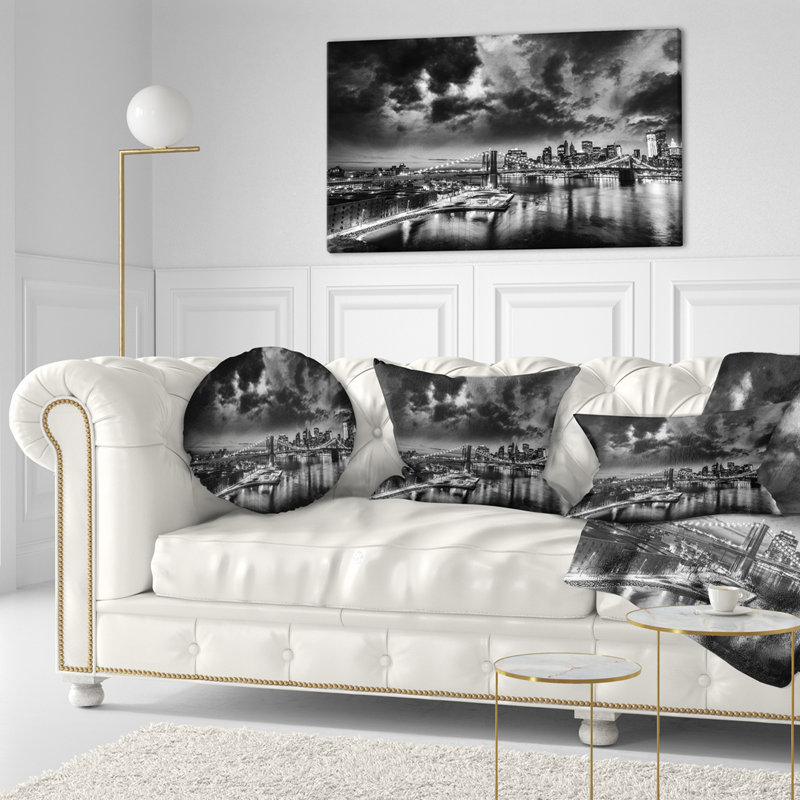 Oreiller cityscape de new york city night, Rectangle 12 po x 20 po
