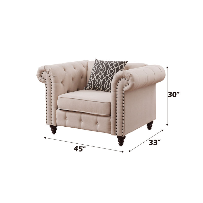 Fauteuil Chesterfield de 45,05 po de large Aenneea