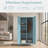 Metal Armoire Wardrobe Closet, 67" Tall Blue Lockable Wardrobe Cabinet with 2 Doors, Hanging Rod and Adjustable Shelves, Steel Clothing Storage Cabinet for Bedroom, Home, Cloak Room, Gym, Office-1404182221