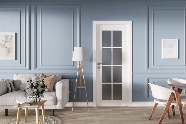 prehung door with glass panels