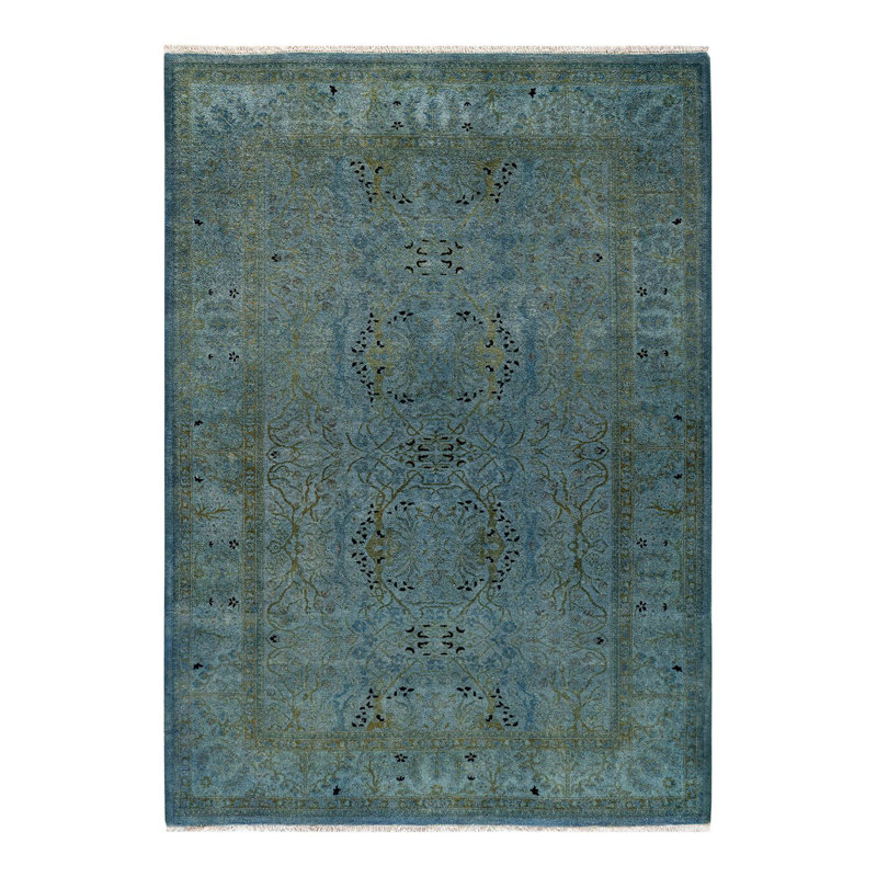 Tapis noué à la main unique en son genre Holsworth - gris