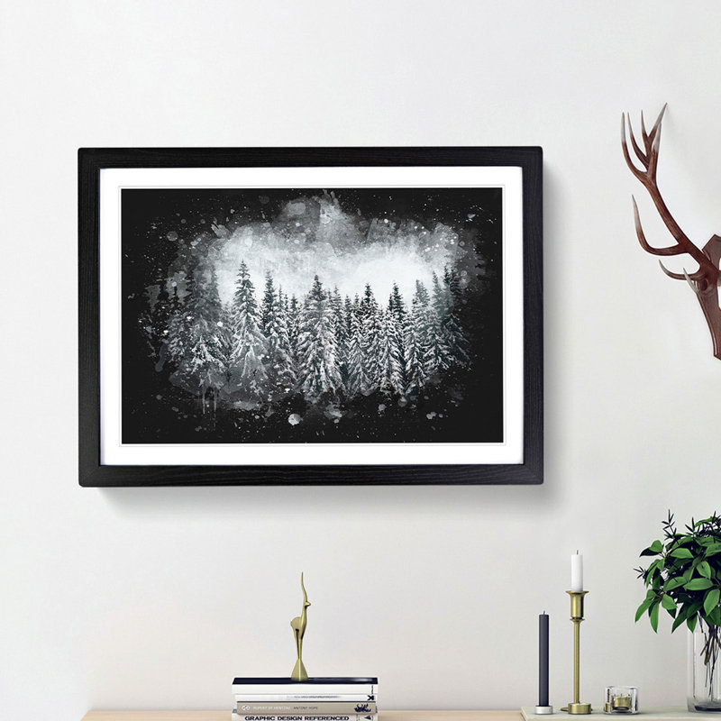 Points of the Trees - Picture Frame Graphic Art Print, Black Framed, 45cm H x 63cm W x 2cm D