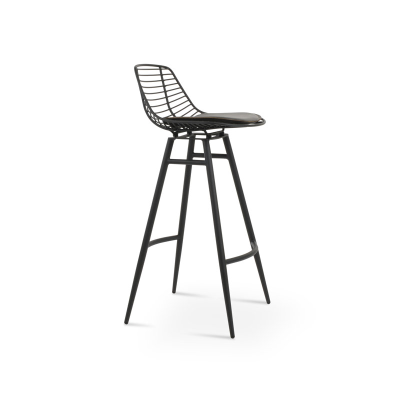 Mini tabourets Tiger Galata, Noir, Noir, Tabouret de bar (siège d'une hauteur de 29,5 po)