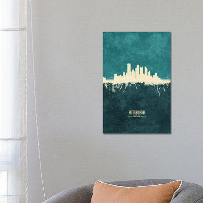 Pittsburgh Pennsylvania Skyline by Michael Tompsett - 1 Piece Wrapped Canvas Painting