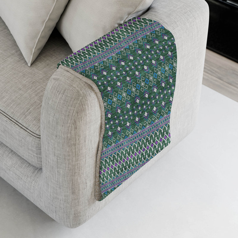 Jeté bohème Addison Sherpa ASB708, Vert
