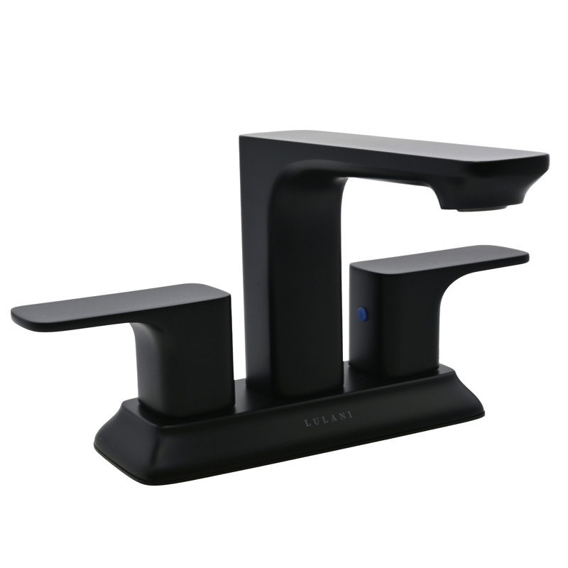 Robinet de salle de bain central avec drain Lulani Corsica, Noir mat