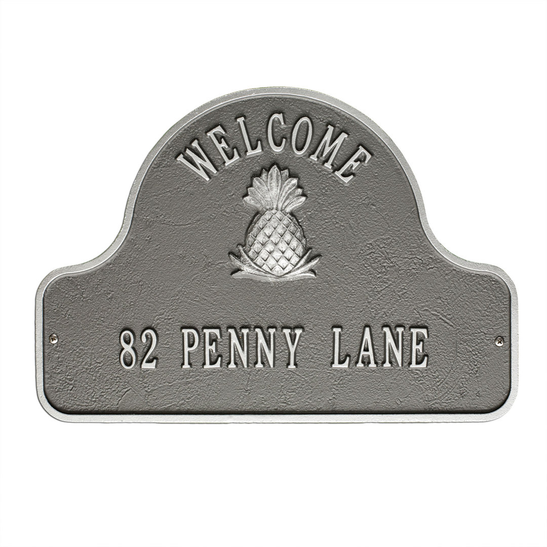 Lexy Pineapple Welcome Address Sign Old Century Forge 