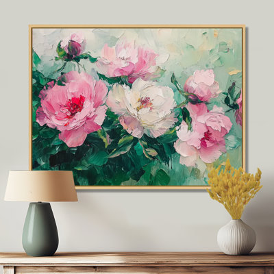 Harmonie de pivoines vertes - art mural pivoines