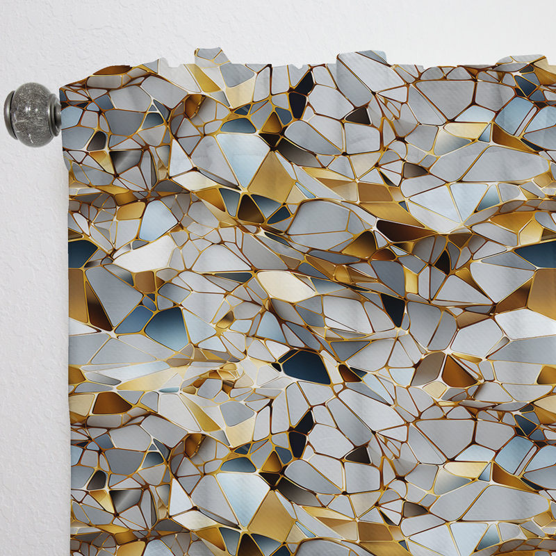 Rideau obscurcissant Marble White and Gold, L 52 po x L 84 po
