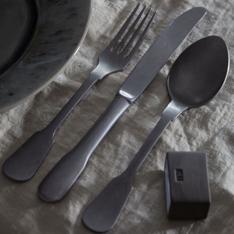 Costa Nova Saga Stainless Steel Flatware Set, Black