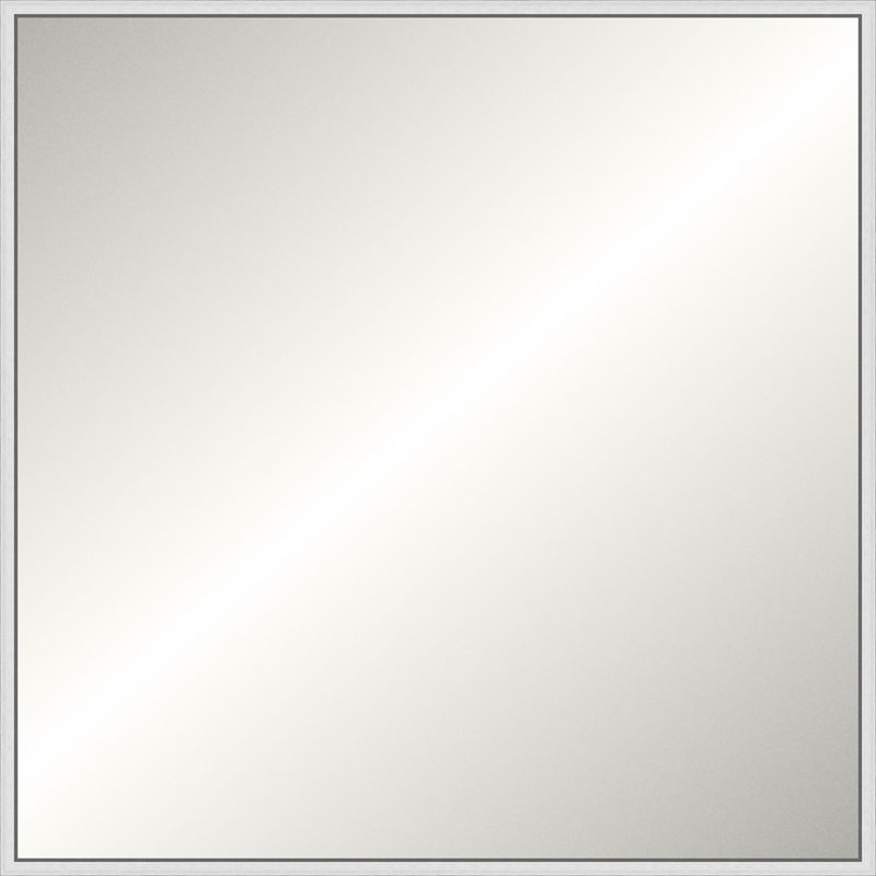 Floater 2 Solid Wood Mirror, Square, Silver, 23.25" x 23.25"