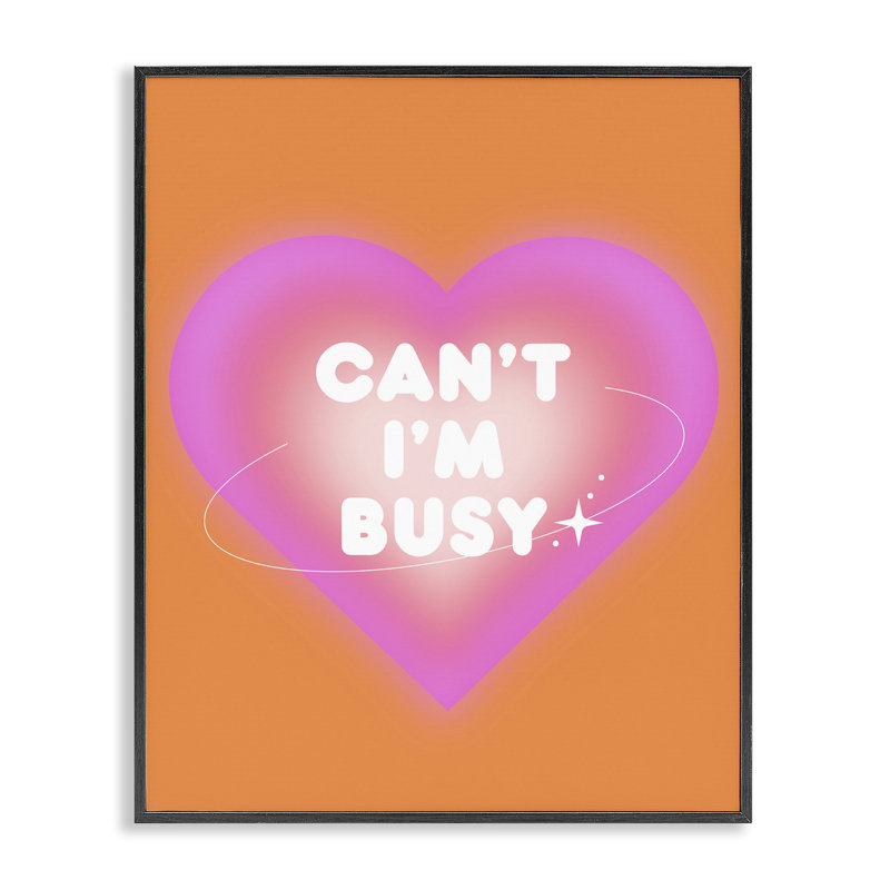 Traduction libre «I'm I'm Busy» par House of Lulu, H 14 po x l 11 po, Giclée encadrée noir minuit