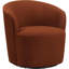 Chaise ronde pivotante orange brûlé avec fonction pour se détendre dans l'espace principal