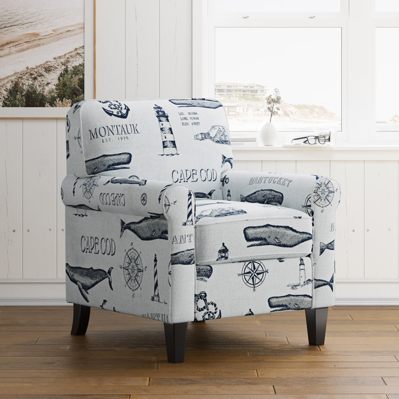 Fauteuil en polyester Buckins, Bleu marine / 100% polyester