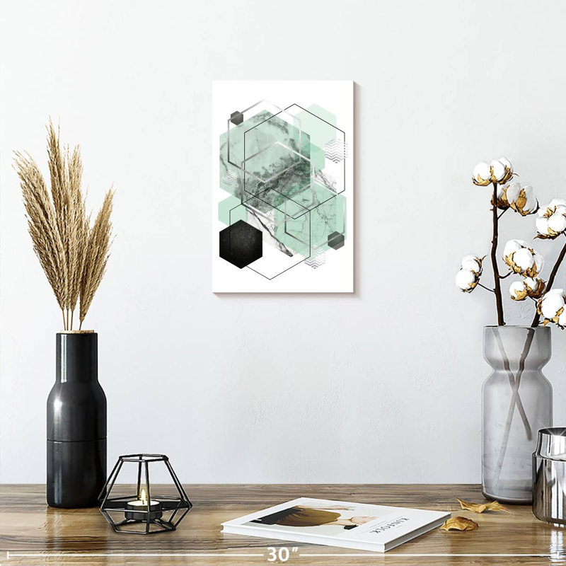 Avery Mint Geometric II, 24" H x 16" W