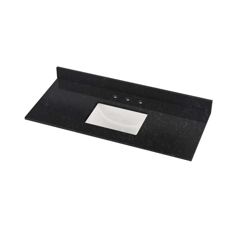 Winette 49-in White Quartz Undermount Single Sink Vanity Top
