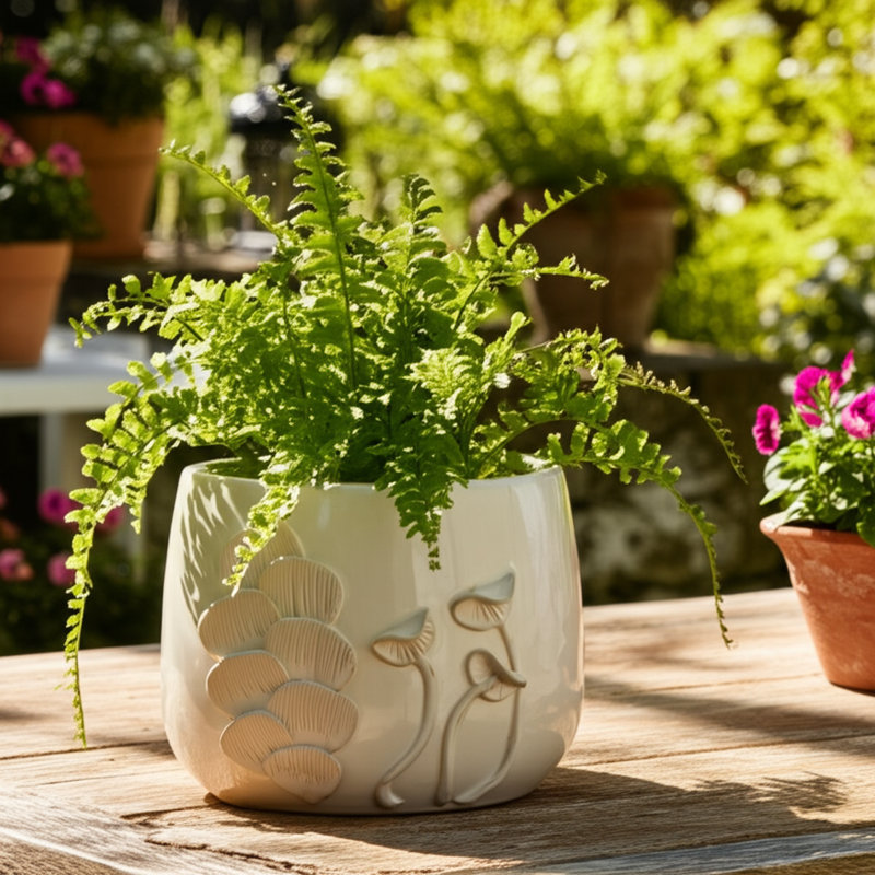Handmade Stone Planter, 6" H x 6" W x 6" D