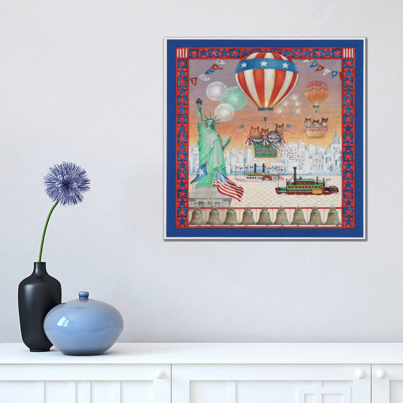 July 4th With Lesley's Cats by Ivory Cats - Wrapped Canvas Print, 45.72 cm H x 45.72 cm W x 3.175 cm D