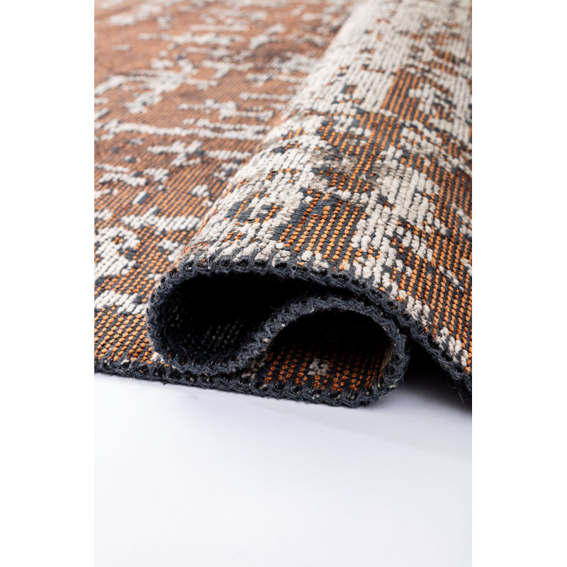 Rapture Orange/Gray Abstract Luxury Area Rug, Rectangle 7'10" x 11'2"