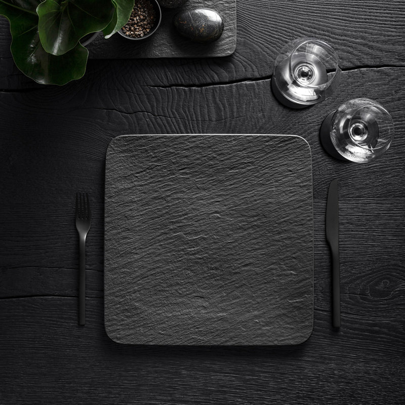 Villeroy & Boch Manufacture 12.75" Buffet Plate Square, Black