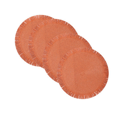 15" Round Woven Placemats, Set Of 4