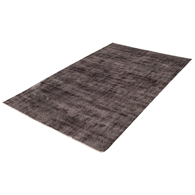 Tapis unique en laine noué à la main de style années 2000 de 6 pi 6 po x 10 pi 4 po noir Olivia-Jayne