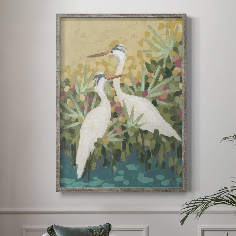 Reproduction encadrée Heron Lagoon II - bois massif, H 11 po x l 9 po