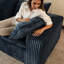 Coussin en velours côtelé profond de 157,6 po de 157,6 po, double couche amovible, sans assemblage, combinaison de bricolage pour divers environnements, confort rembourré de plumes, support en éponge pure, compression à haute densité facile