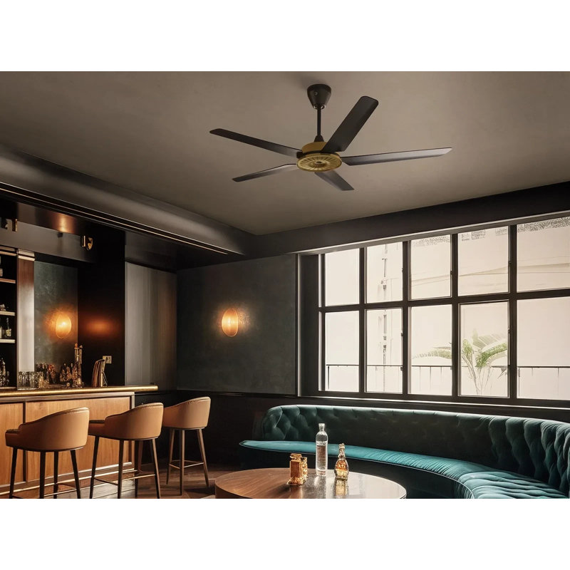 Speakeay Smart Downrod Ceiling Fan, Black