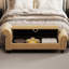 Banc de chambre 64,5 po en velours kaki avec rangement-896097669