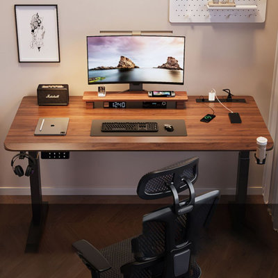 Solid Wood Electric Height-Adjustable Desk Computer Desk Study Desk Desk