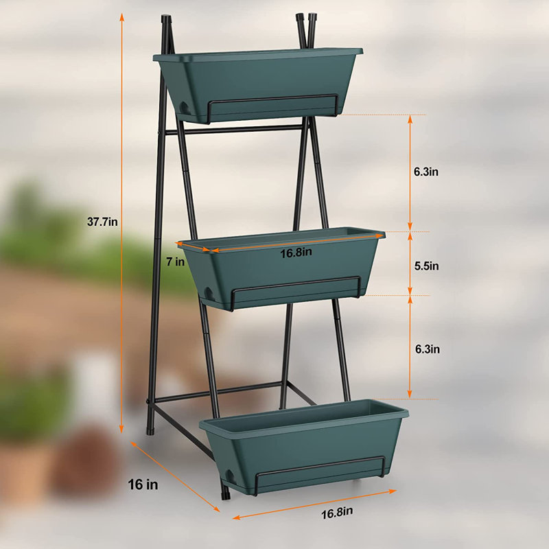 Jardin vertical en plastique Nathanim, Vert, H 37,7 po x l 16,8 po x P 16 po