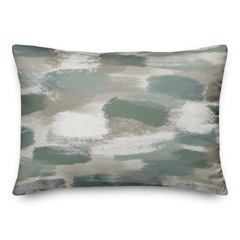 Brushstroke Outdoor Rectangular Pillow Cover & Insert, Green