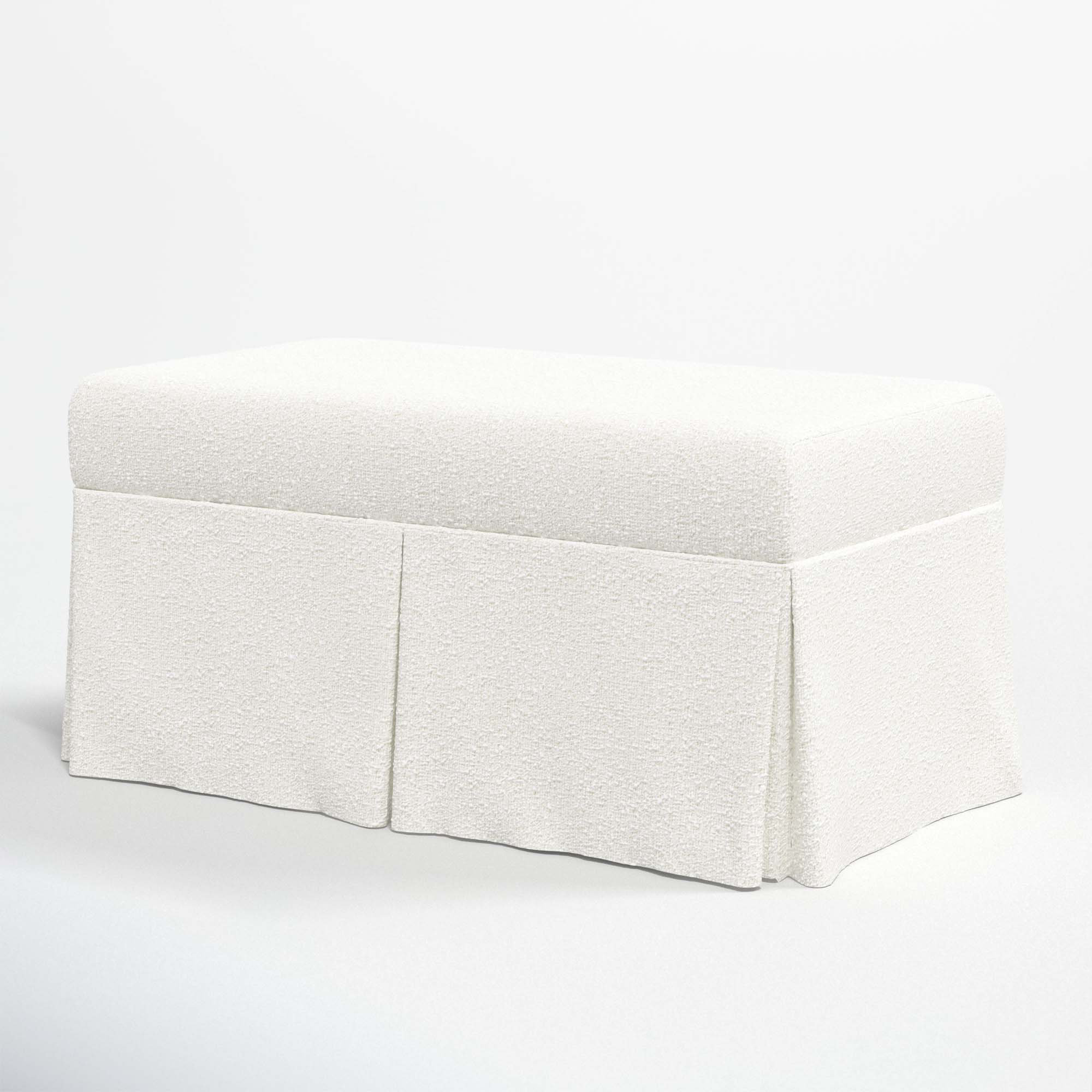 Wyatt Storage Bench, Classic Snow Boucle
