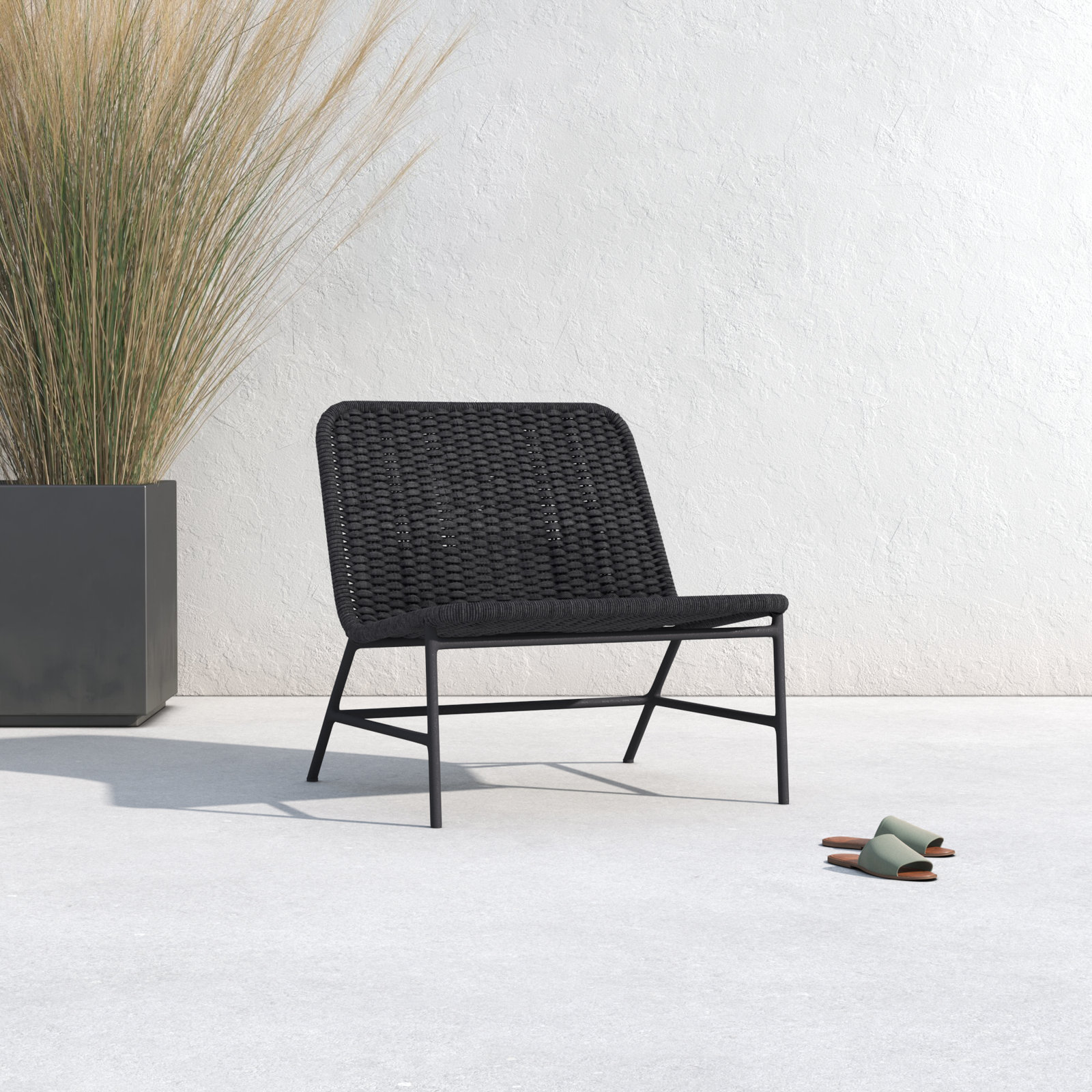 Brio Outdoor Armless Lounge Chair, Teak