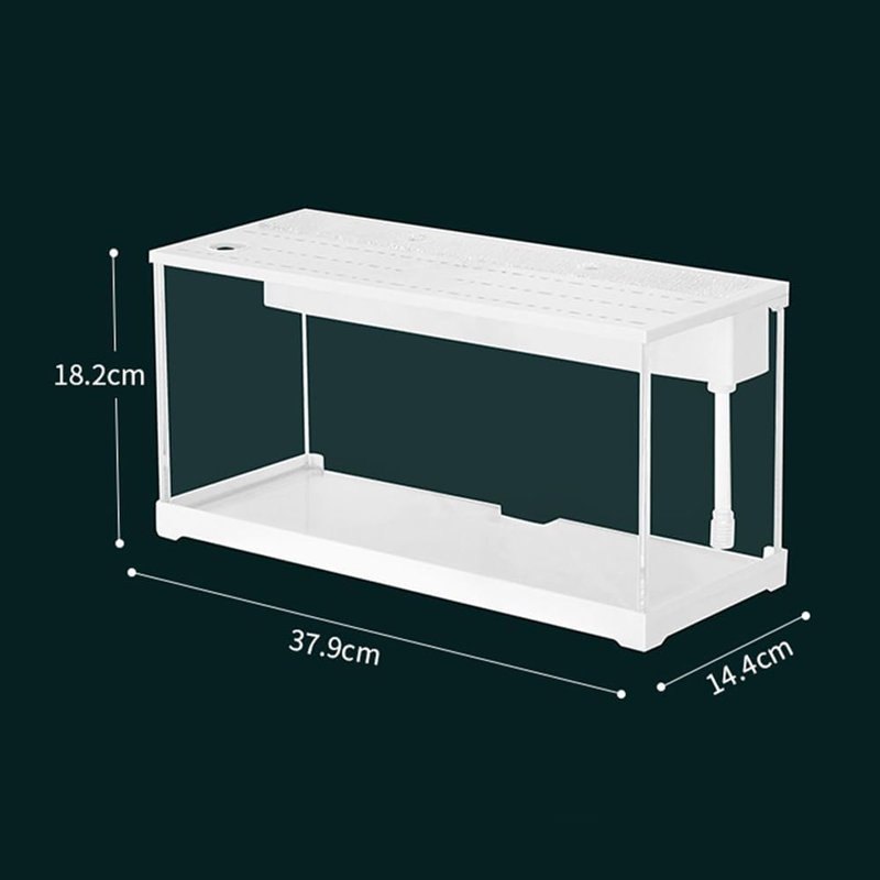 Desktop Fish Tank, Aquarium Tank with Air Pump Aquarium and Light, Aquarium Starter Kits, Ecological Cycle System, Lighting